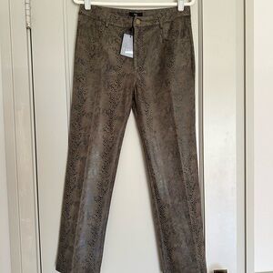 Straight leg faux snake skin pants